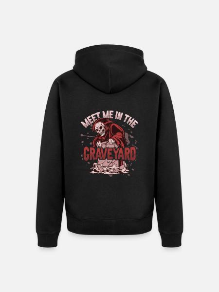 Undead Cemetery Necromancer design for a - Unisex Premium Organic Zip Hoodie - black