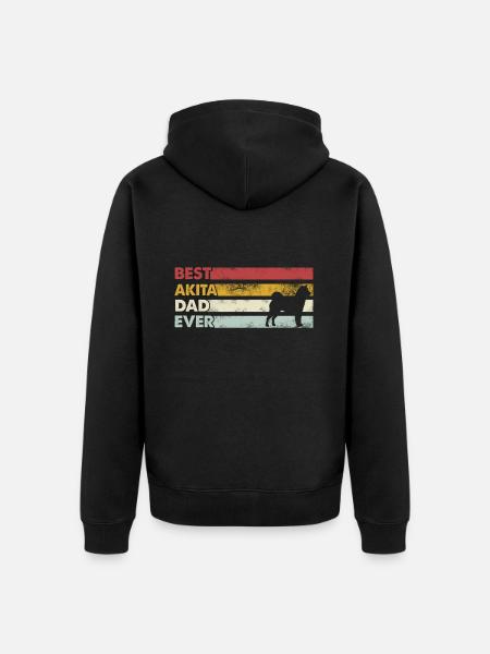 Best Father Ever - Akita - Unisex Premium Organic Zip Hoodie - black