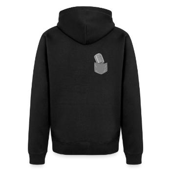 Karaoke Singer Microphone Vocalist - Unisex Premium Bio Zip Hoodie - Schwarz - Hinten - Nico (187cm)