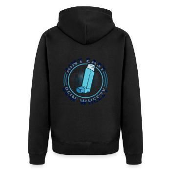 Albuterol Asthma Astmatiker - Unisex Premium Bio Zip Hoodie - Schwarz - Hinten - Nico (187cm)