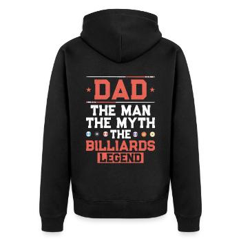 Billiards Pool Player Ball Dad Dad - Unisex Premium Bio Zip Hoodie - Schwarz - Hinten - Nico (187cm)
