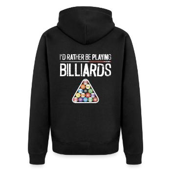 Billiards Pool Player Ball I'd - Unisex Premium Organic Zip Hoodie - black - Back - Nico (187cm)