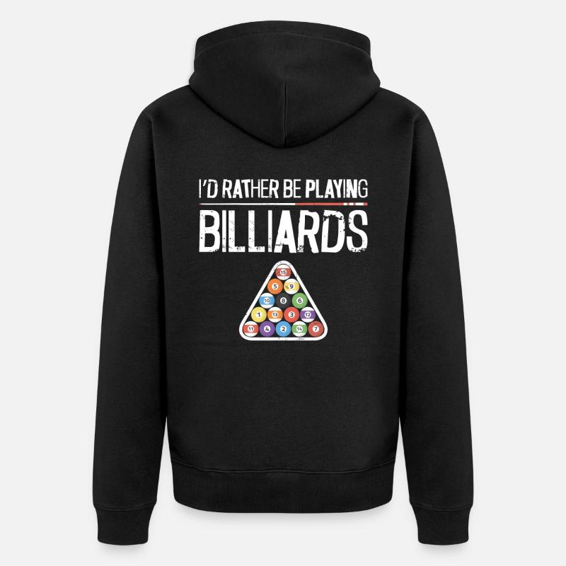 Billiards Pool Player Ball I'd - Unisex Premium Bio Zip Hoodie - Schwarz