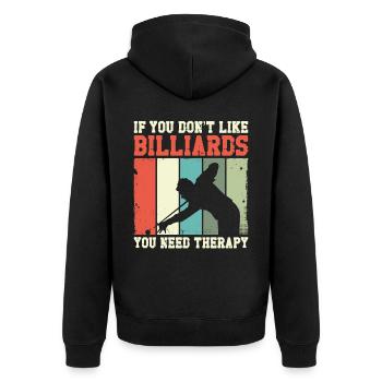 Billiards Pool Player Ball Retro - Unisex Premium Bio Zip Hoodie - Schwarz - Hinten - Nico (187cm)