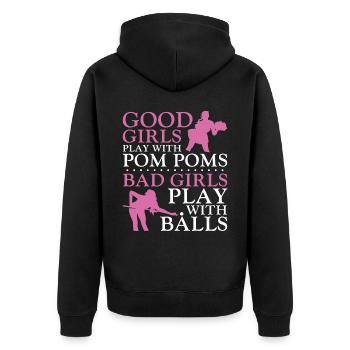Billiards Pool Player Ball Girl - Unisex Premium Organic Zip Hoodie - black - Back - Nico (187cm)