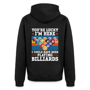 Billards Joueur de billard Balle Rétro - Veste à capuche bio Premium Unisexe - noir - Dos - Nico (187cm)