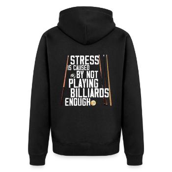 Billiards Pool Player Ball Vintage - Unisex Premium Organic Zip Hoodie - black - Back - Nico (187cm)