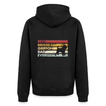 Meilleur père de tous les temps - Brussels Griffon - Veste à capuche bio Premium Unisexe - noir - Dos - Nico (187cm)