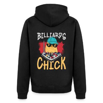Billiards Pool Player Ball Girl - Unisex Premium Organic Zip Hoodie - black - Back - Nico (187cm)