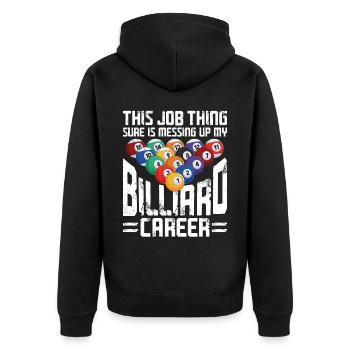 Billiards Pool Player Ball Vintage - Unisex Premium Organic Zip Hoodie - black - Back - Nico (187cm)