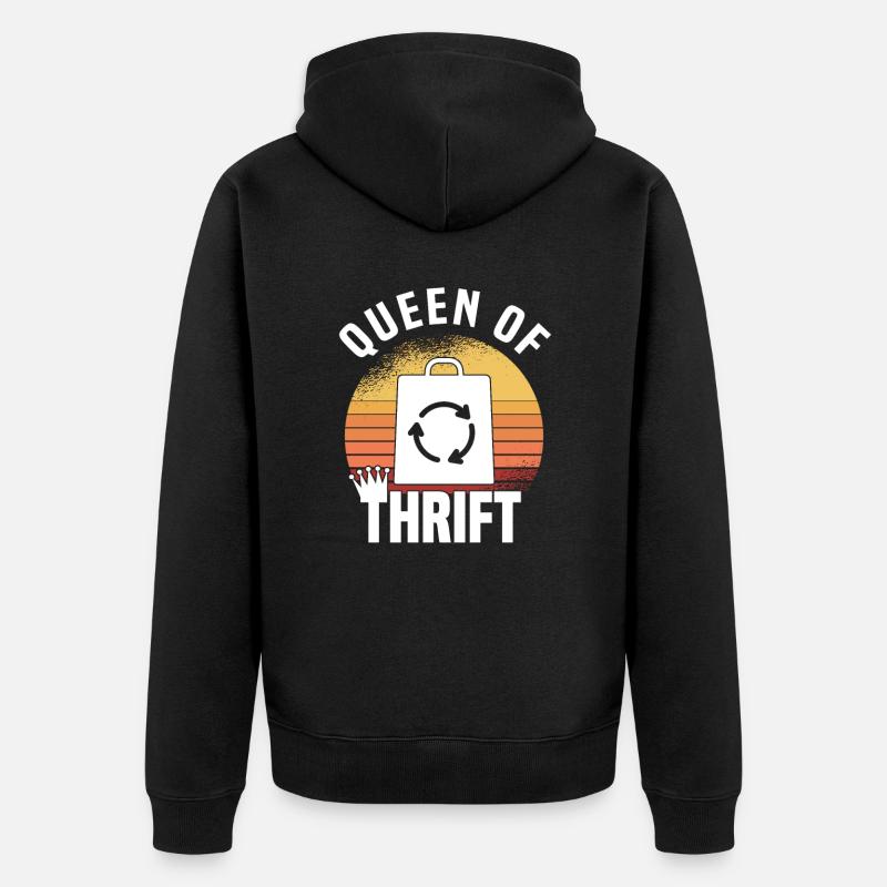 Secondhandladen Secondhand Öko Hipster Gebraucht - Unisex Premium Bio Zip Hoodie - Schwarz