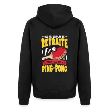 Joueur De Ping Pong - Veste à capuche bio Premium Unisexe - noir - Dos - Nico (187cm)