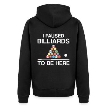 Billiards Pool Player Ball I - Unisex Premium Organic Zip Hoodie - black - Back - Nico (187cm)