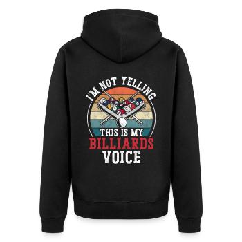 Billiards Pool Player Ball Retro - Unisex Premium Organic Zip Hoodie - black - Back - Nico (187cm)