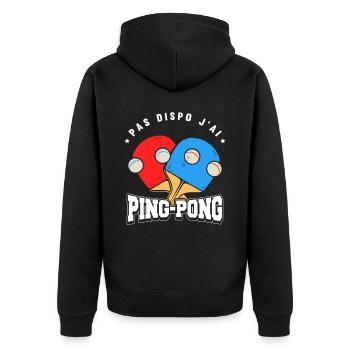 J'ai Ping Pong - Veste à capuche bio Premium Unisexe - noir - Dos - Nico (187cm)