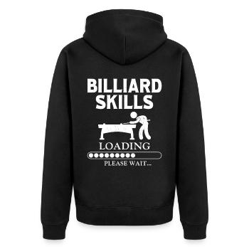 Billiards Pool Player Ball Vintage - Unisex Premium Organic Zip Hoodie - black - Back - Nico (187cm)