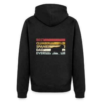 Best Father Ever - Clumber Spaniel - Unisex Premium Organic Zip Hoodie - black - Back - Nico (187cm)