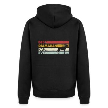 Best Father Ever - Dalmatian - Unisex Premium Organic Zip Hoodie - black - Back - Nico (187cm)