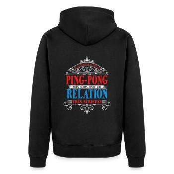 Joueur de ping-pong - Veste à capuche bio Premium Unisexe - noir - Dos - Nico (187cm)