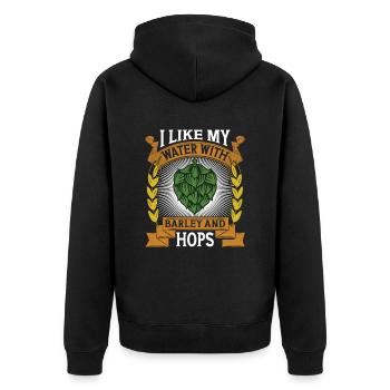 Craft Beer Bier Craftbier - Unisex Premium Organic Zip Hoodie - black - Back - Nico (187cm)