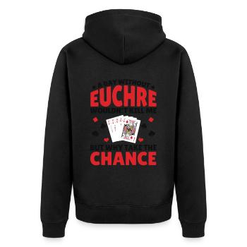 Une journée sans Euchre - Euchre Player Card Game - Veste à capuche bio Premium Unisexe - noir - Dos - Nico (187cm)