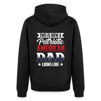 Voici à quoi ressemble un père américain patriote - Veste à capuche bio Premium Unisexe - noir - Dos - Nico (187cm)
