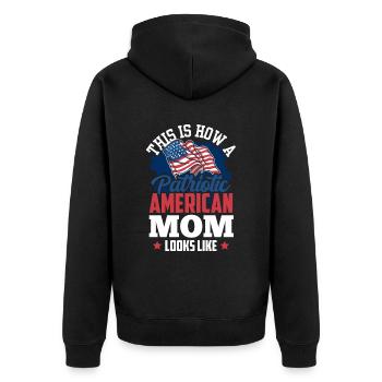 Voici à quoi ressemble une mère américaine patriotique aux États-Unis - Veste à capuche bio Premium Unisexe - noir - Dos - Nico (187cm)