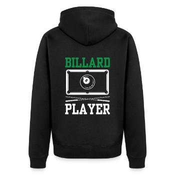 Billiard Player Lovers Pool Billiard Billiards - Unisex Premium Organic Zip Hoodie - black - Back - Nico (187cm)