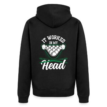 In Meinem Kopf Hat Es Funktioniert Pool Billard - Unisex Premium Bio Zip Hoodie - Schwarz - Hinten - Nico (187cm)