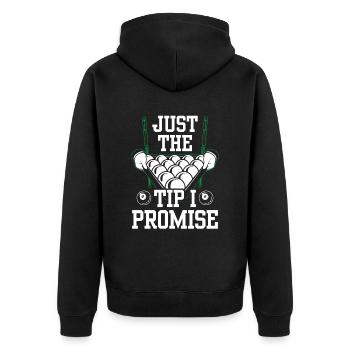 Nur Die Spitze Versprochen Billiard Billard Pool - Unisex Premium Bio Zip Hoodie - Schwarz - Hinten - Nico (187cm)