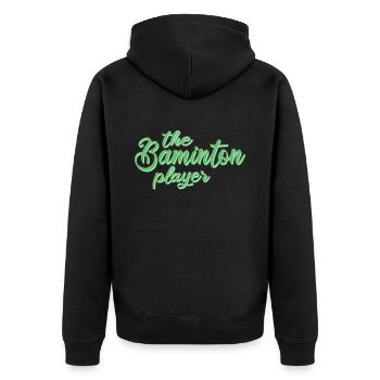 Le joueur de badminton - Veste à capuche bio Premium Unisexe - noir - Dos - Nico (187cm)