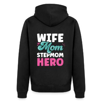 épouse mère belle-mère héroïne enfant mère adoptive - Veste à capuche bio Premium Unisexe - noir - Dos - Nico (187cm)