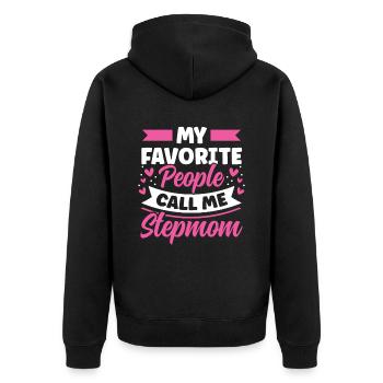 Mes gens préférés m’appellent belle-mère - Veste à capuche bio Premium Unisexe - noir - Dos - Nico (187cm)