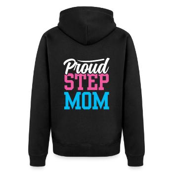 Fière belle-mère mère adoptive mère adoptive enfant - Veste à capuche bio Premium Unisexe - noir - Dos - Nico (187cm)