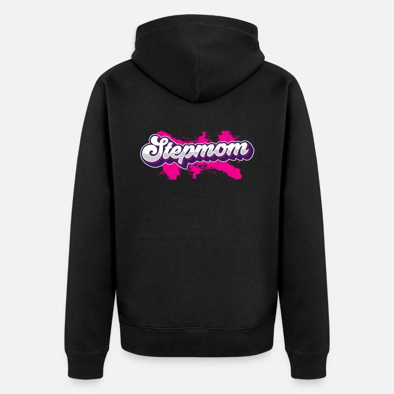 Stiefmutter Ziehmutter Pflegemutter Stepmother - Unisex Premium Bio Zip Hoodie - Schwarz