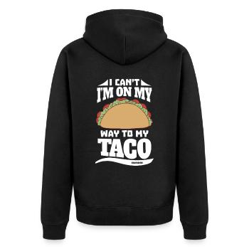 Je ne peux pas Je suis en route vers mon Taco - Veste à capuche bio Premium Unisexe - noir - Dos - Nico (187cm)