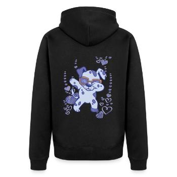 Dancing Baby Dog célèbre une fête - Veste à capuche bio Premium Unisexe - noir - Dos - Nico (187cm)