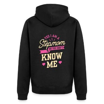 Oui je suis une belle-mère non tu ne me connais pas - Veste à capuche bio Premium Unisexe - noir - Dos - Nico (187cm)