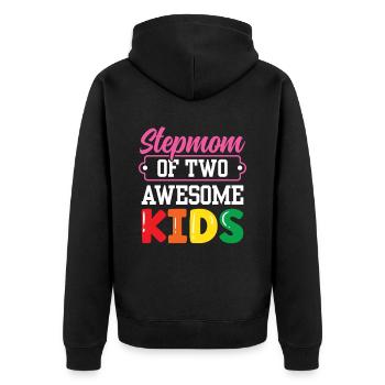 Belle-mère de deux grands enfants - Veste à capuche bio Premium Unisexe - noir - Dos - Nico (187cm)