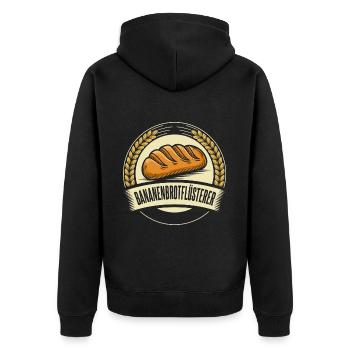 Cooles Brot backen Bäcker Spruch Motiv - Unisex Premium Bio Zip Hoodie - Schwarz - Hinten - Nico (187cm)