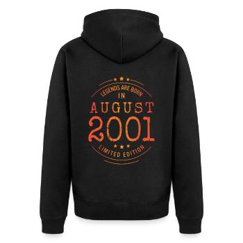 Anniversaire Août 2001 Edition Limitée Millésime - Veste à capuche bio Premium Unisexe - noir - Dos - Nico (187cm)