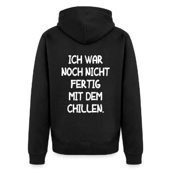 Müde Faul Job Chillen Fertig Mitarbeiter Geschenk - Unisex Premium Bio Zip Hoodie - Schwarz - Hinten - Nico (187cm)