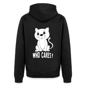 Katzen Mutter Miau Lustig Katzendame T-Shirt - Unisex Premium Bio Zip Hoodie - Schwarz - Hinten - Nico (187cm)