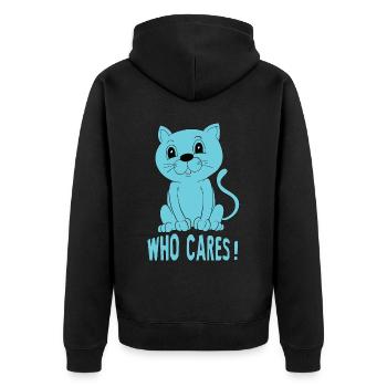 Katzen Mutter Miau Lustig Katzendame T-Shirt - Unisex Premium Bio Zip Hoodie - Schwarz - Hinten - Nico (187cm)