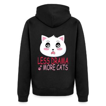 Katzen Mutter Miau Lustig Katzendame T-Shirt - Unisex Premium Bio Zip Hoodie - Schwarz - Hinten - Nico (187cm)