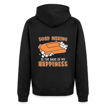Soap Making Is The Base Saponification Soap Maker - Unisex Premium Bio Zip Hoodie - Schwarz - Hinten - Nico (187cm)