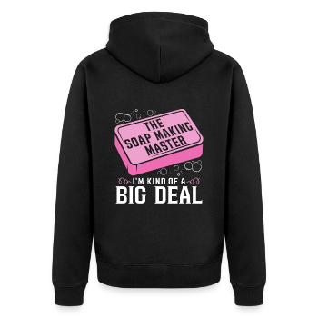Soapmaking The Soap Making Master I'm Handicrafts - Unisex Premium Organic Zip Hoodie - black - Back - Nico (187cm)