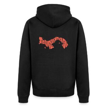 Panama Karte Republik Karibik Südamerika Geschenk - Unisex Premium Bio Zip Hoodie - Schwarz - Hinten - Nico (187cm)