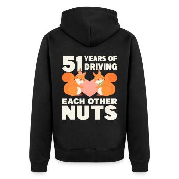 50th Wedding 50 Years Married Getting Married - Unisex Premium Organic Zip Hoodie - black - Back - Nico (187cm)