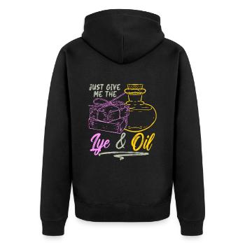 Soapmaking Just Give Me The Handicrafts Soap Maker - Unisex Premium Organic Zip Hoodie - black - Back - Nico (187cm)